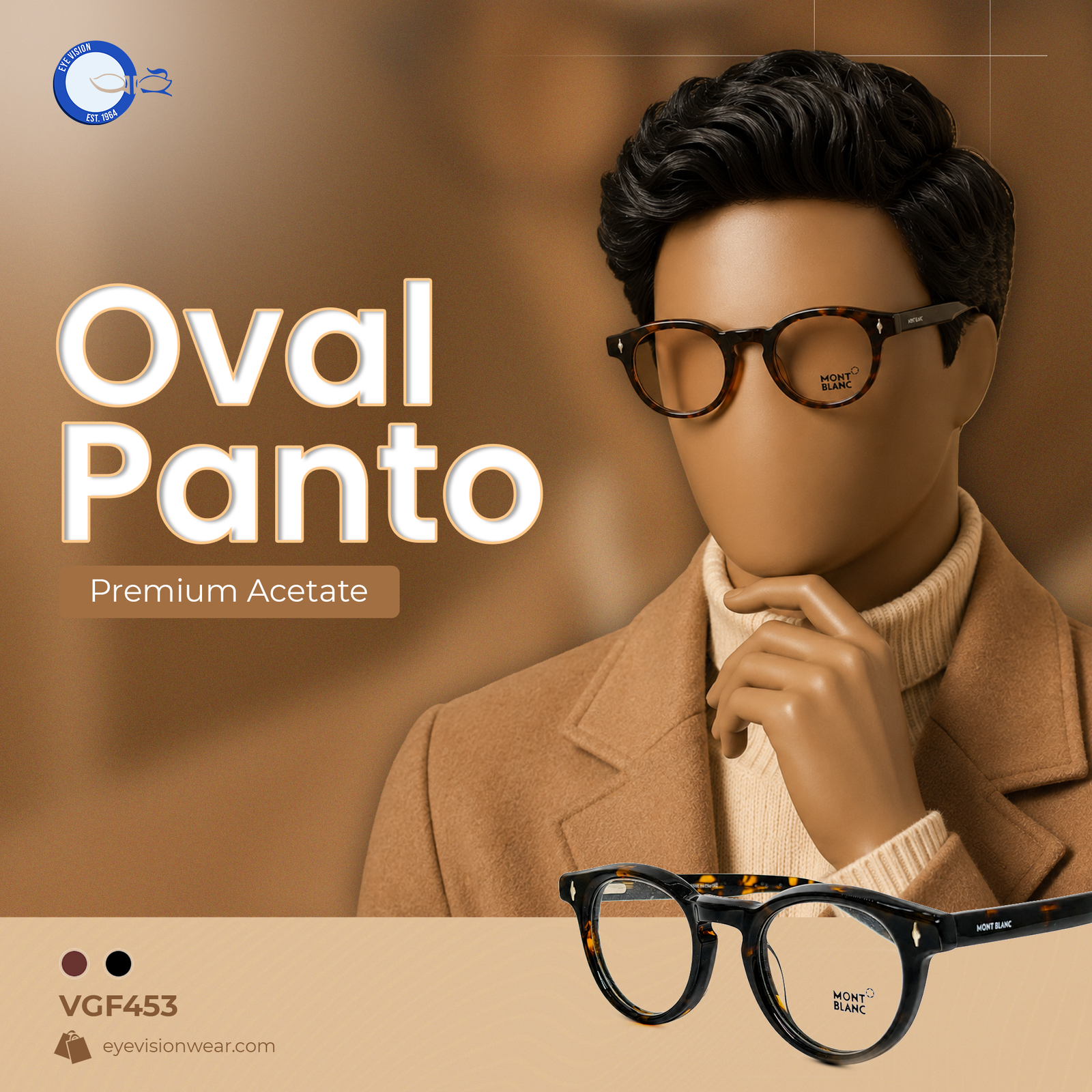 Get Premium Acetate Oval Panto Eyeglasses at Eye Vision