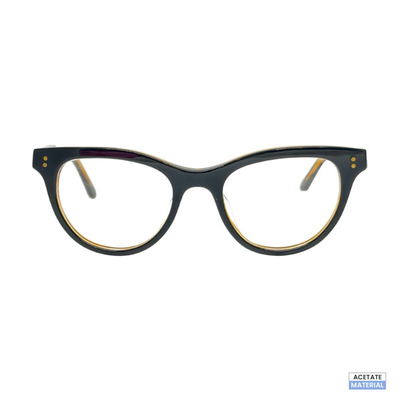 Two-Tone Retro Round Eyeglasses